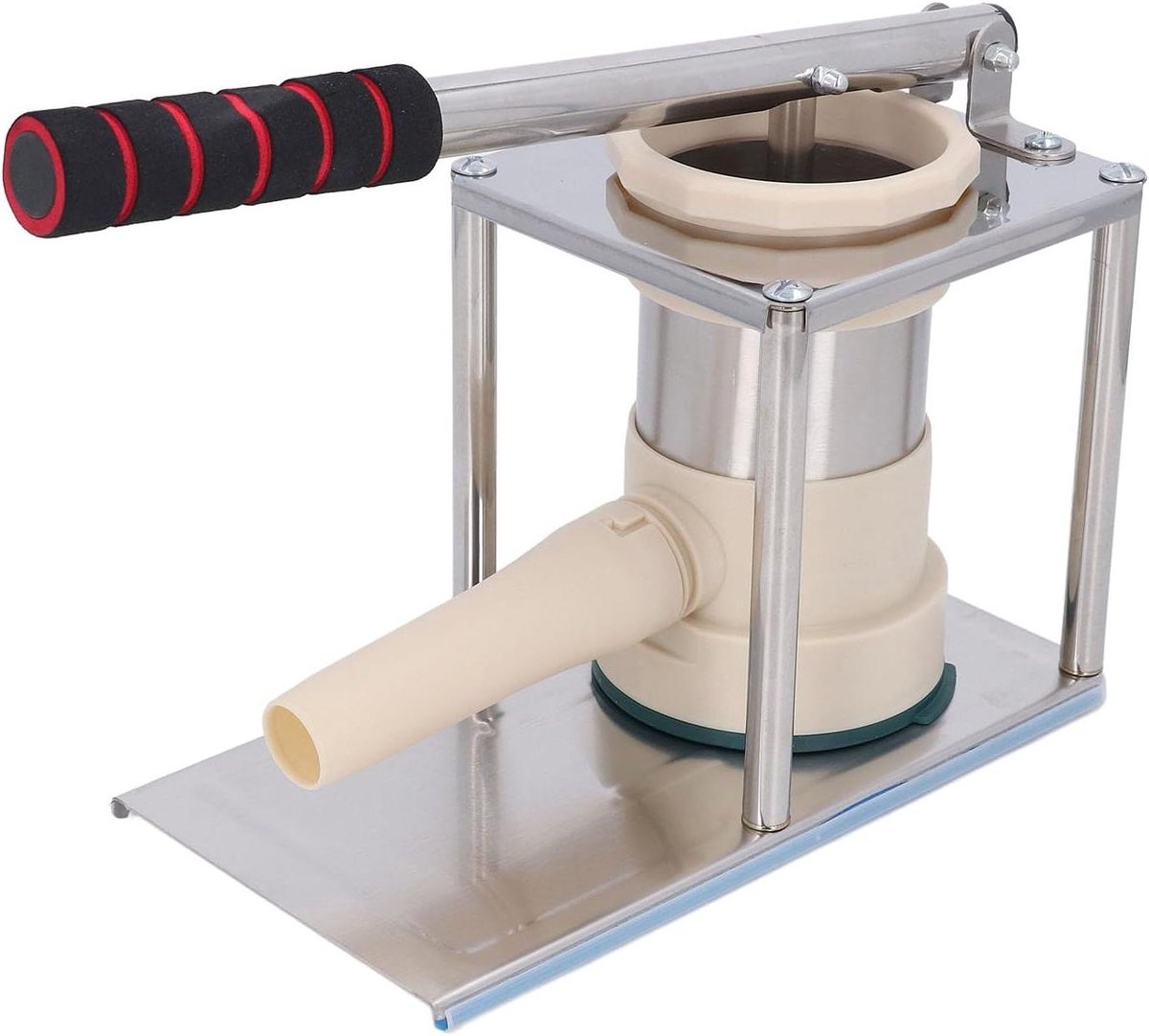 Worstvuller Handmatig - Worstmaker Keuken - Zelf Worst Maken - Vier Vulbuizen - 30 cm Handvat - Zilverkleurig
