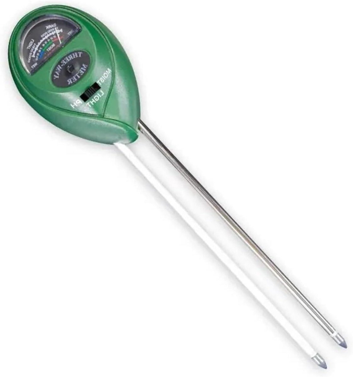 Bodemvochtmeter - Grondtester pH - Plantenverzorging - Drie-in-één meting - 26 cm lengte - Groen