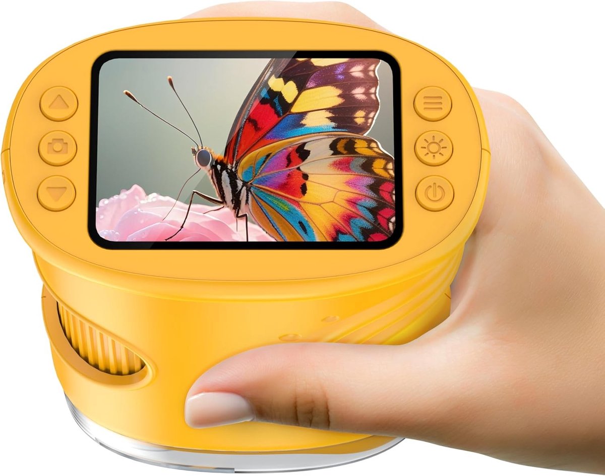 Handmicroscoop - Zwart - 10 x 7 x 4 cm - Draagbare Mini Zakmicroscoop met 1000x Vergroting - Voor Kinderen