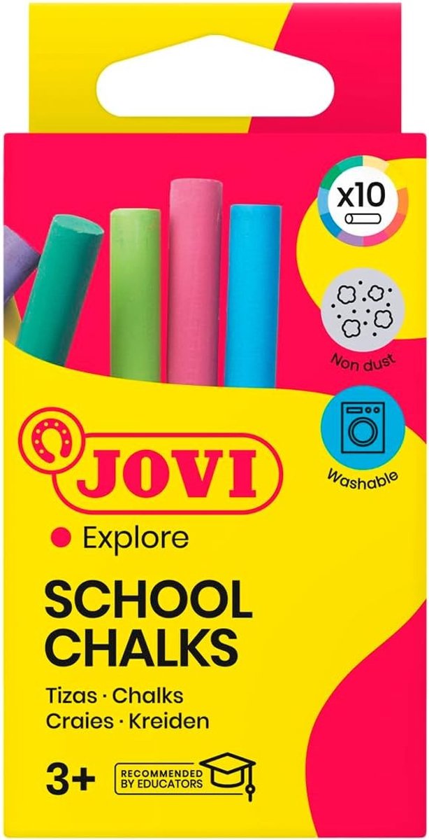 Hexagon krijt - Gemengd - Set van 10 stuks - Kleurvast krijt voor creatieve toepassingen - Voor kinderen en scholen