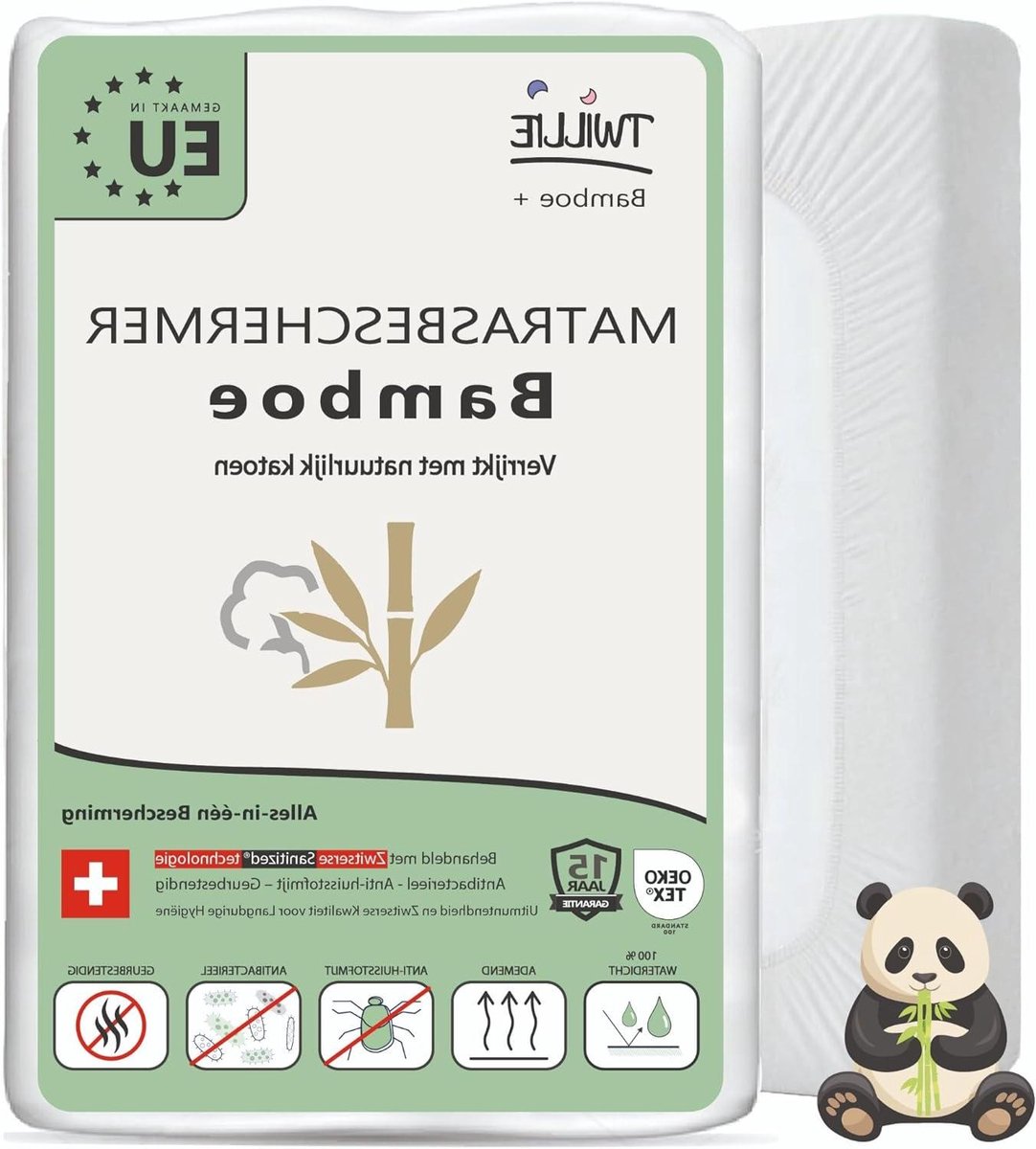Matrasbeschermer Bamboe - Oplegger Waterdicht - Bescherming Bed - Ademend & Anti-Mijt - 130 x 200 cm - Wit