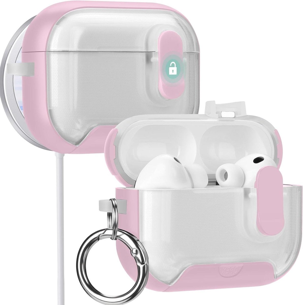 AirPods Pro 3 Hoesje - Beschermhoesje Oplader - Draadloos Opladen - Verborgen Telefoonstandaard - 5.3 x 7.6 x 3.2 cm