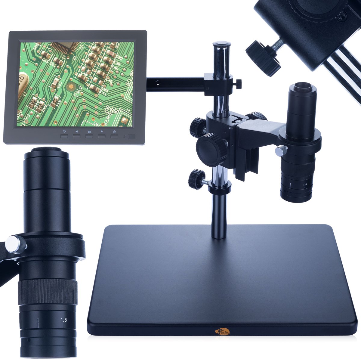 Rosfix Earth Pro MCEP-0.5X Digitale Microscoop - Grote Werkafstand - 7-45x Zoom, C-Mount 25mm