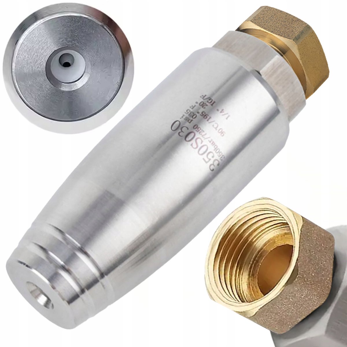 Rosfix Spuitmond Vervanging Rotatie - Turbo INOX Spuitmond 030 - 350 bar, M18x1,5 - Geschikt voor Kärcher