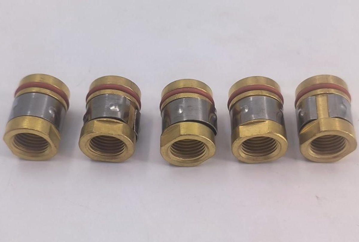 Lasgas Diffuser Adapter - MIG Adapter Gas Stroomregelaar - Efficiënt Lassen - Robuust Koper Ontwerp - 5 Stuks - Koperkleurig