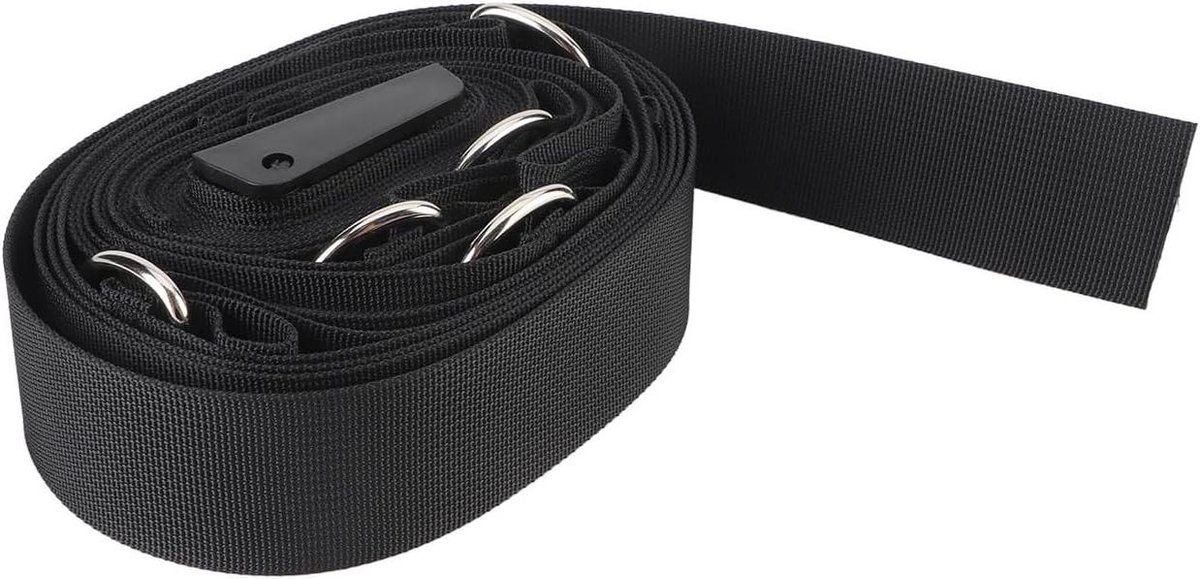 Deuranker Riem - Trainingsband Deur Anker - Thuisfitness Krachttraining - 5 D-ringen - 16 x 10 x 4 cm - Zwart