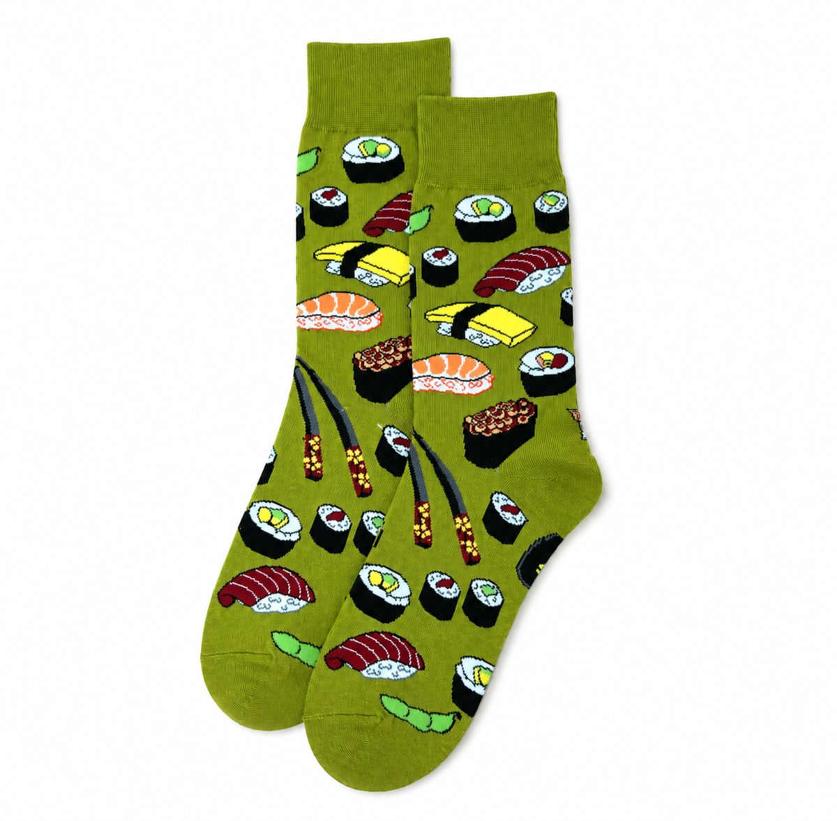 MoodLux Korean Style Sokken - Sushi Print - 2 paar - Lichtgroen - Maat 36-39