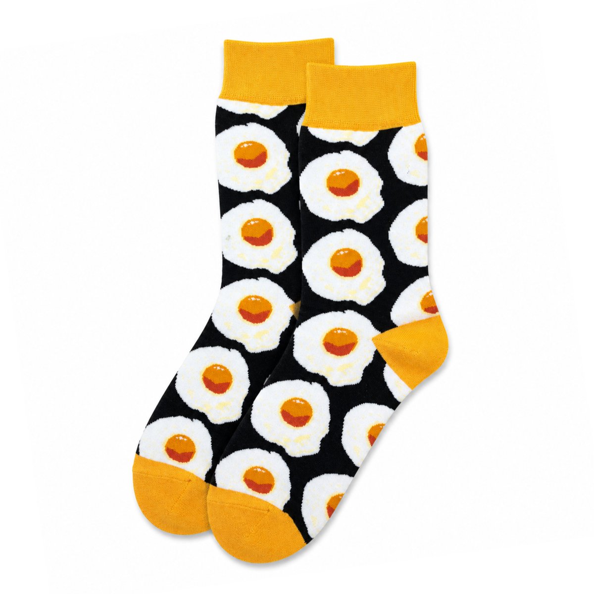 MoodLux Korean Style Sokken - Ei Print - 2 paar - Geel - Maat 36-39