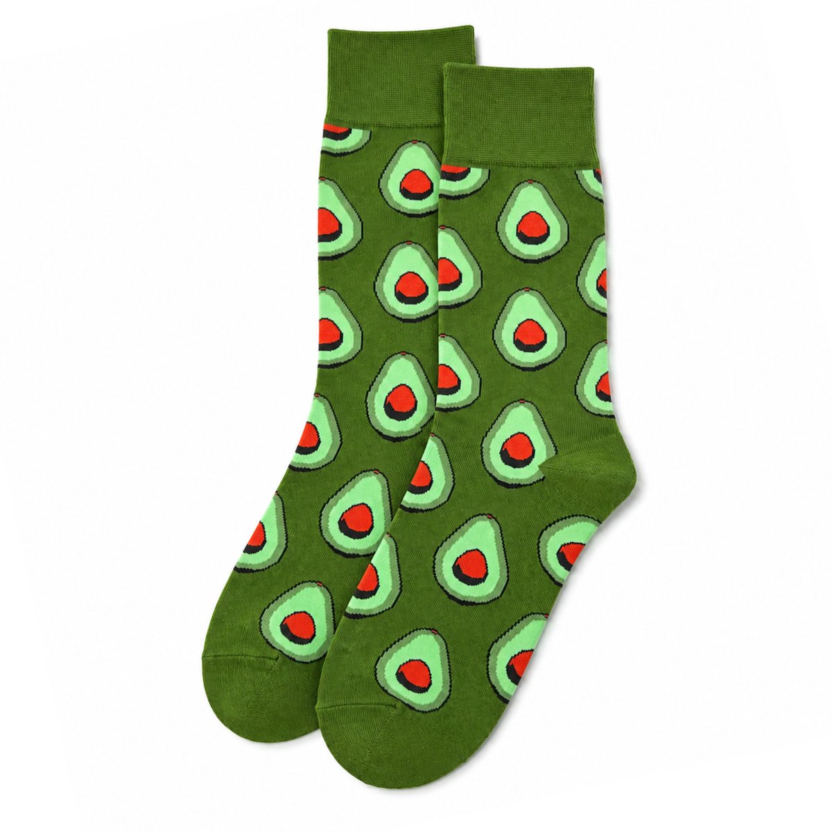 MoodLux Korean Style Sokken - Avocado Print - 2 paar - Groen - Maat 36-39