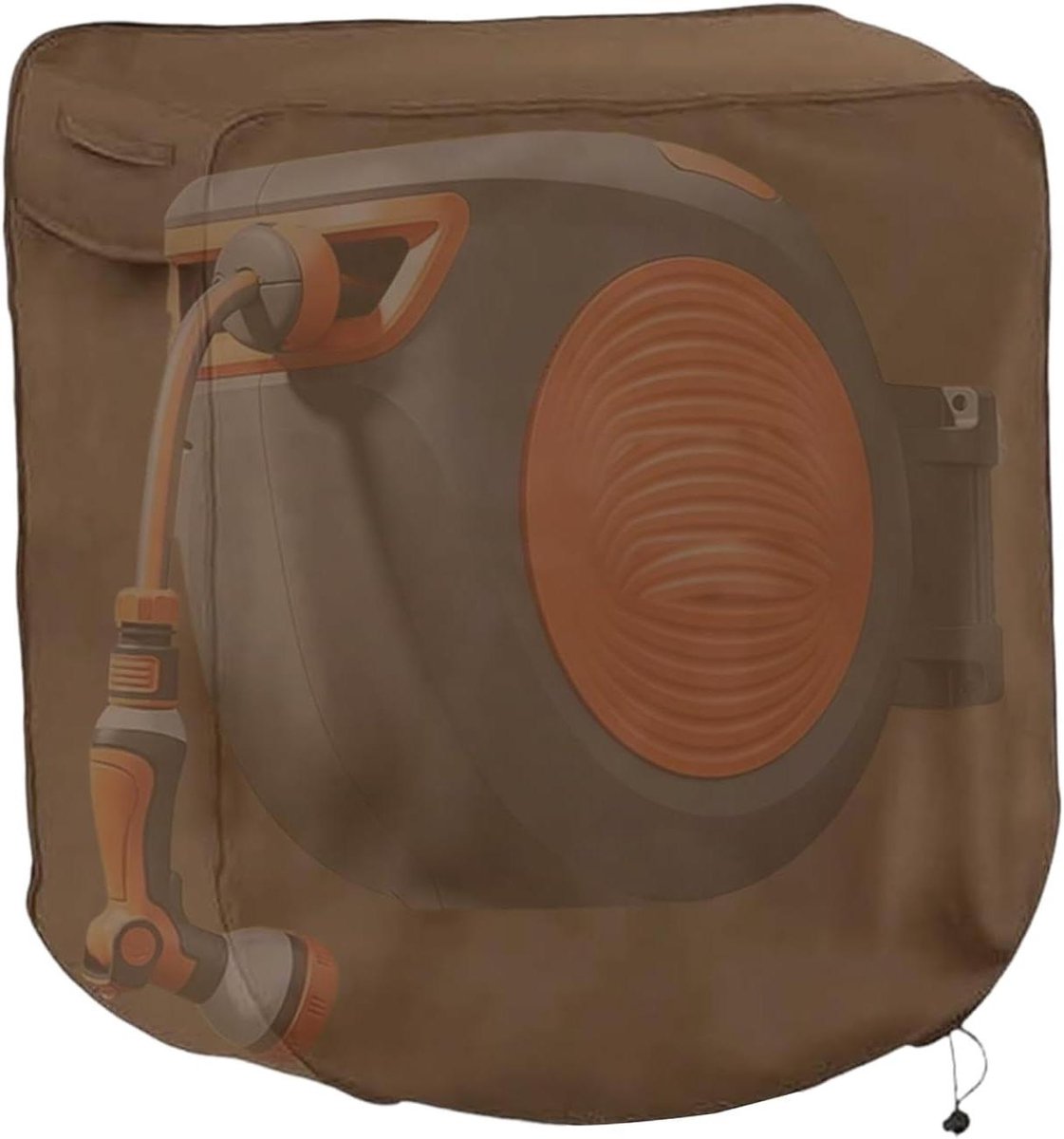 Tuinslanghaspelhoes - Slanghaspel Beschermhoes - Buitenopslag - UV-Bestendig Oxford Materiaal - 60x45x60cm - Koffie
