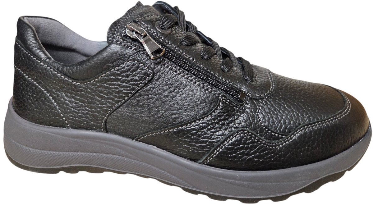 Waldläufer Heren Sneaker - 662002-199-001 Zwart - Wijdte K - Maat 7 (40.5)
