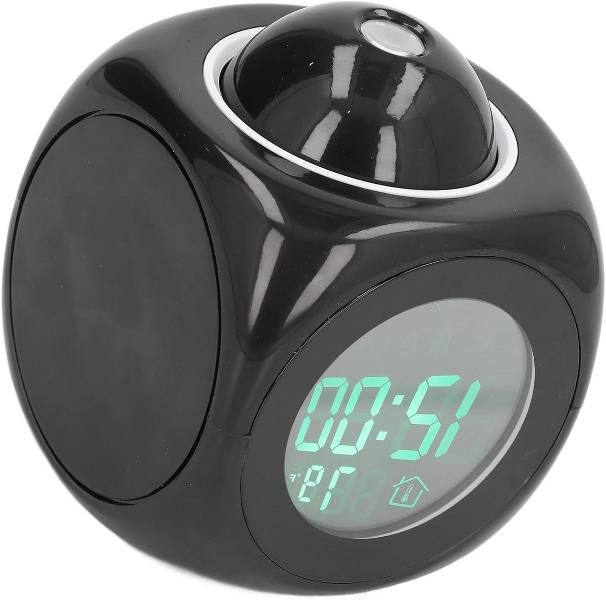 Digitale Projectiewekker - LCD Klok Temperatuurklok - Wakker Worden - Met Stemrapportage - 9 x 9 cm - Wit