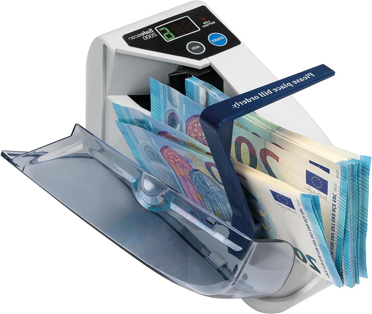 Bankbiljet Tellers - Geld Teller - Snel Geld Tellen - Telt 600 Biljetten/Min - 19 cm Breed - Zwart