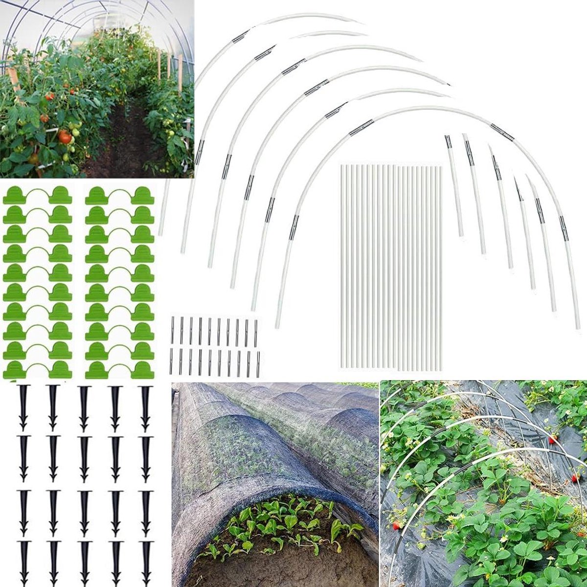 Plantentunnel Bogen - Broeikas Hoepels - Planten Beschermen - Flexibel Glasvezel - 38 cm Lengte - Groen