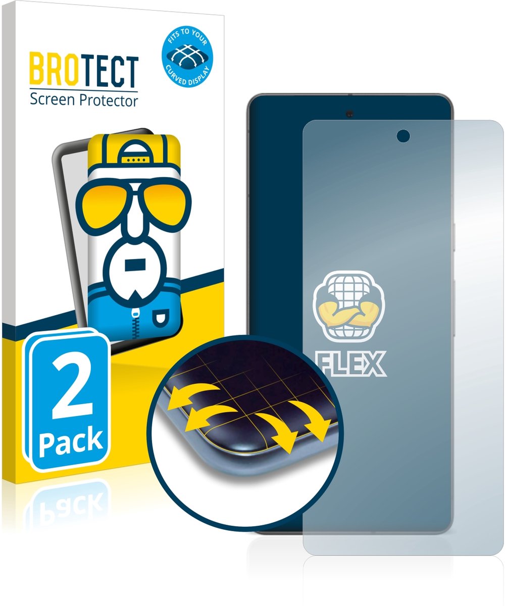 BROTECT - Screenprotector voor Google Pixel 7 (case-friendly) - Folie Beschermfolie transparant volledig dekking - 2 Stuks