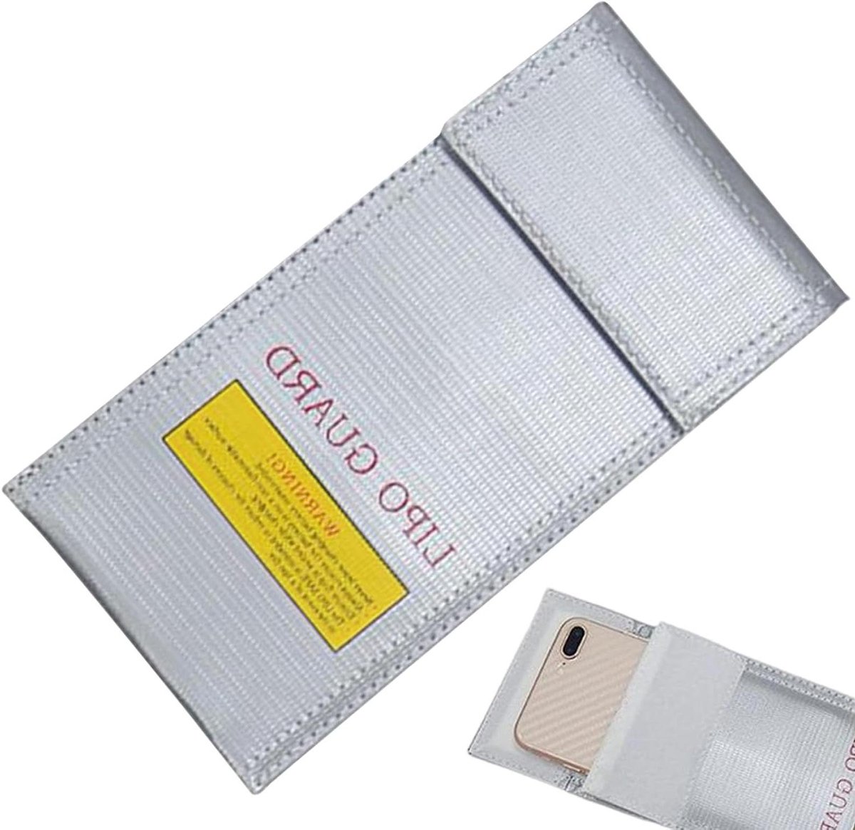 Batterij Opslag - Veilige Container - Accu Bescherming - Vlamvertragend Materiaal - 10 x 20 cm - Grijs