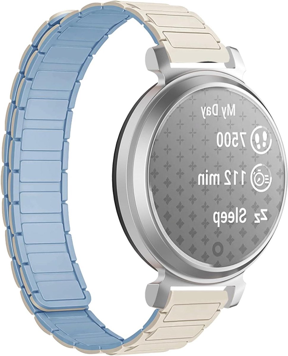 Silicone Band - Vervangende Armband - Smartwatch Gebruik - Magneetsluiting Staal - Niet gespecificeerd - WitBlauw