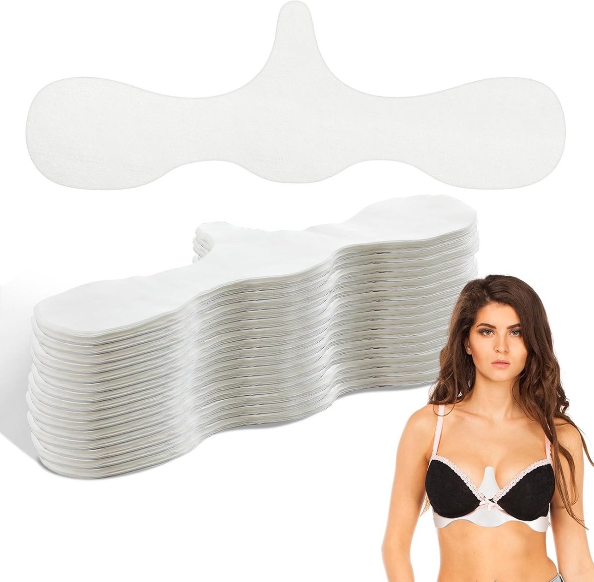 Verwisselbare wegwerp BH-liners voor het absorberen van zweet onder de borsten - ademende, niet-geweven pads voor vrouwen, ideaal voor comfort en hygiëne