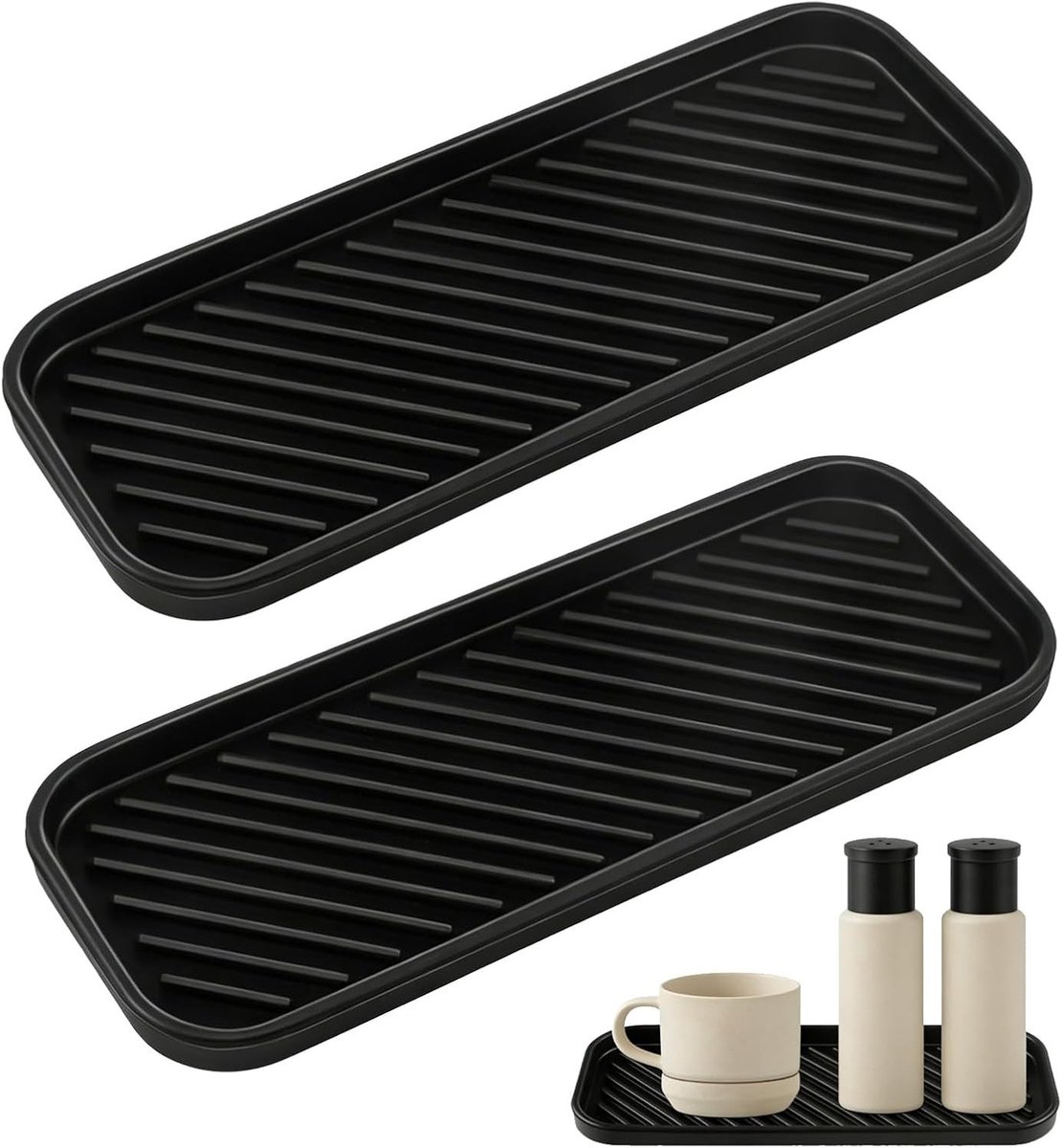 Praktische spoelbak-organizer set van 2, siliconen sponshouders voor keuken en badkamer, ideaal voor afwasmiddelen en zeep