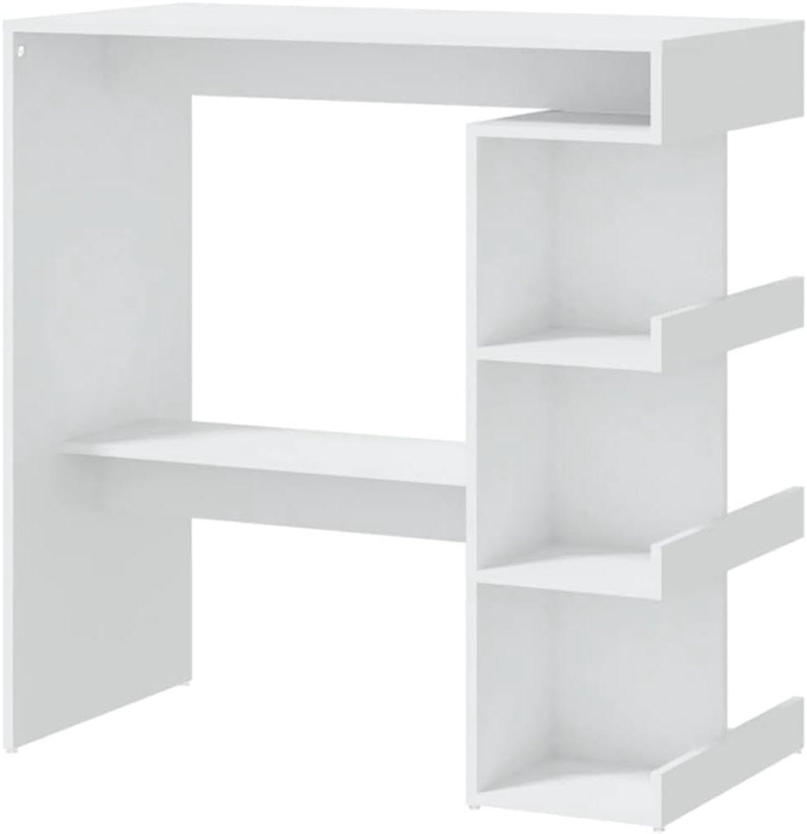 Bartafel met Opbergrek - Hoge Keukentafel - Kleine Ruimtes Inrichten - Met 3 Opbergplanken