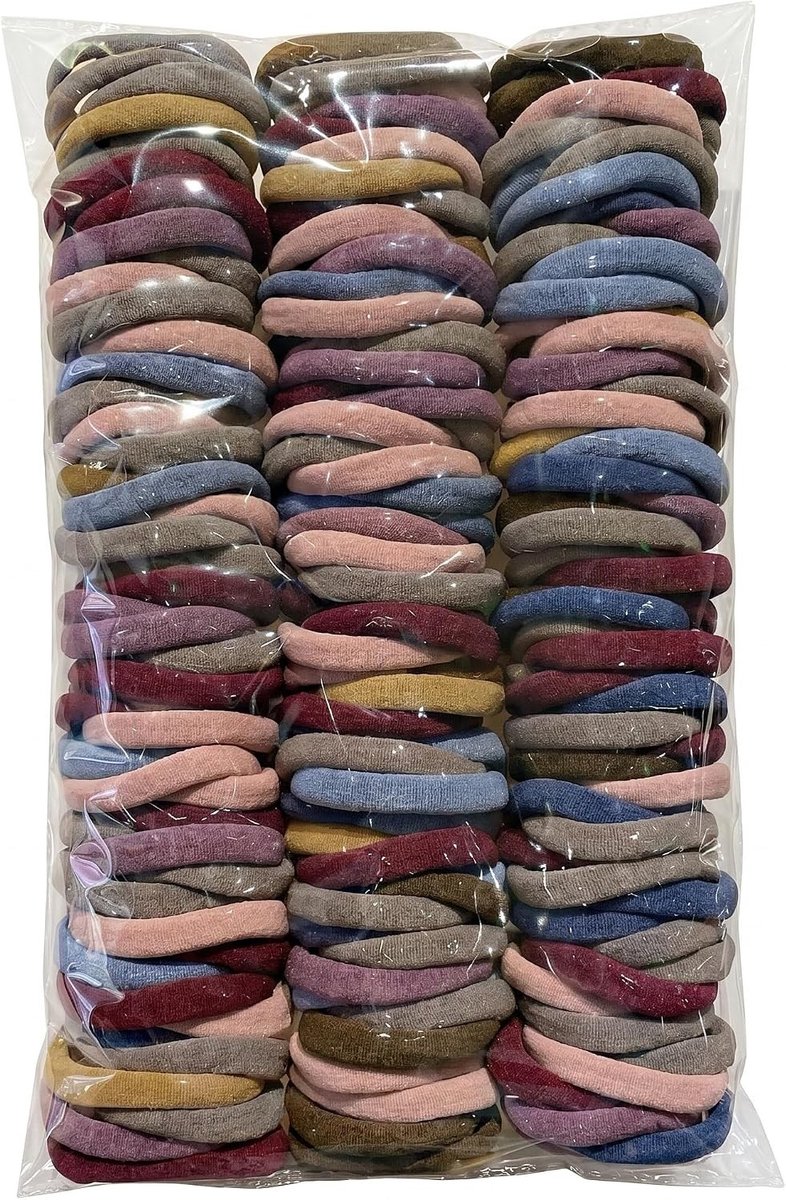 300 Stuks Meerkleurige Haarelastiekjes voor Paardenstaarten, Vlechten en Krullend Haar, Zacht Polyester en Sterke Elastiekjes