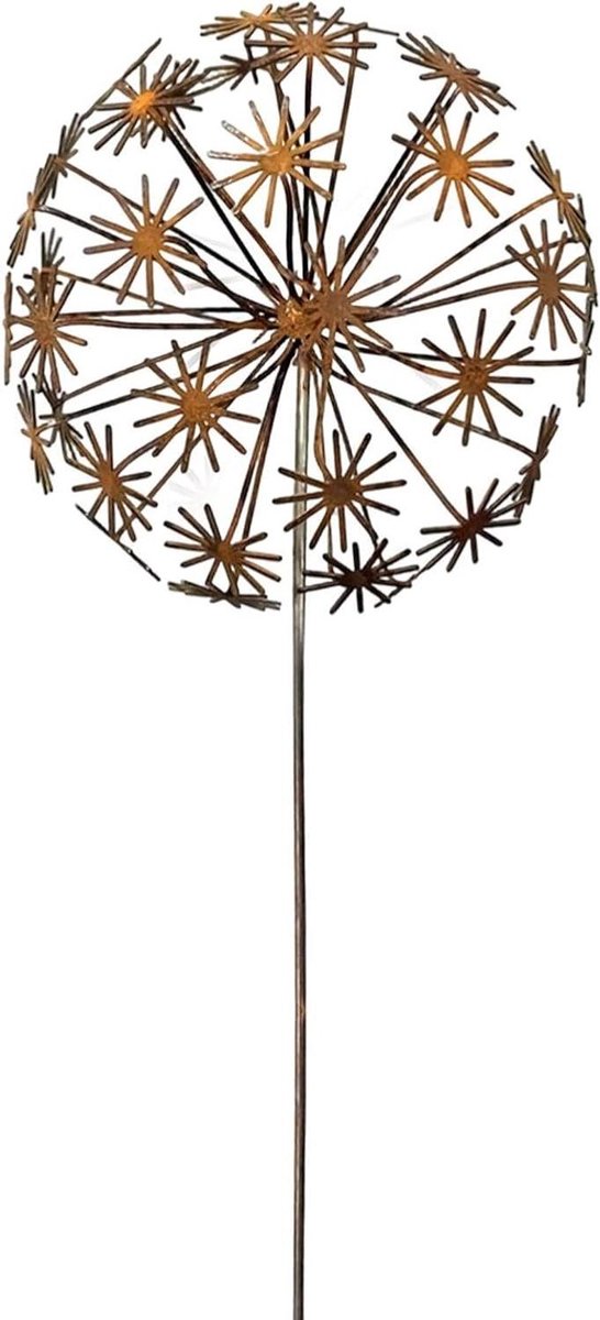 Metalen Tuinsteker - IJzeren Decoratie - Tuin Aankleden - Unieke Rustieke Look - 25x20cm - Roestkleur