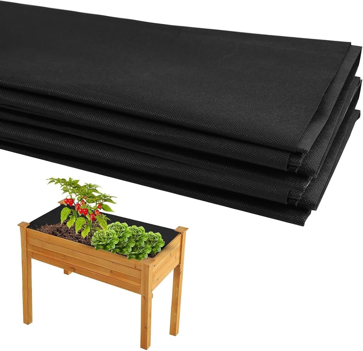 Tuin Onkruiddoek - Bodembedekking Mat - Onkruid Voorkomen - Ademend Niet-geweven - 160x210cm - Zwart