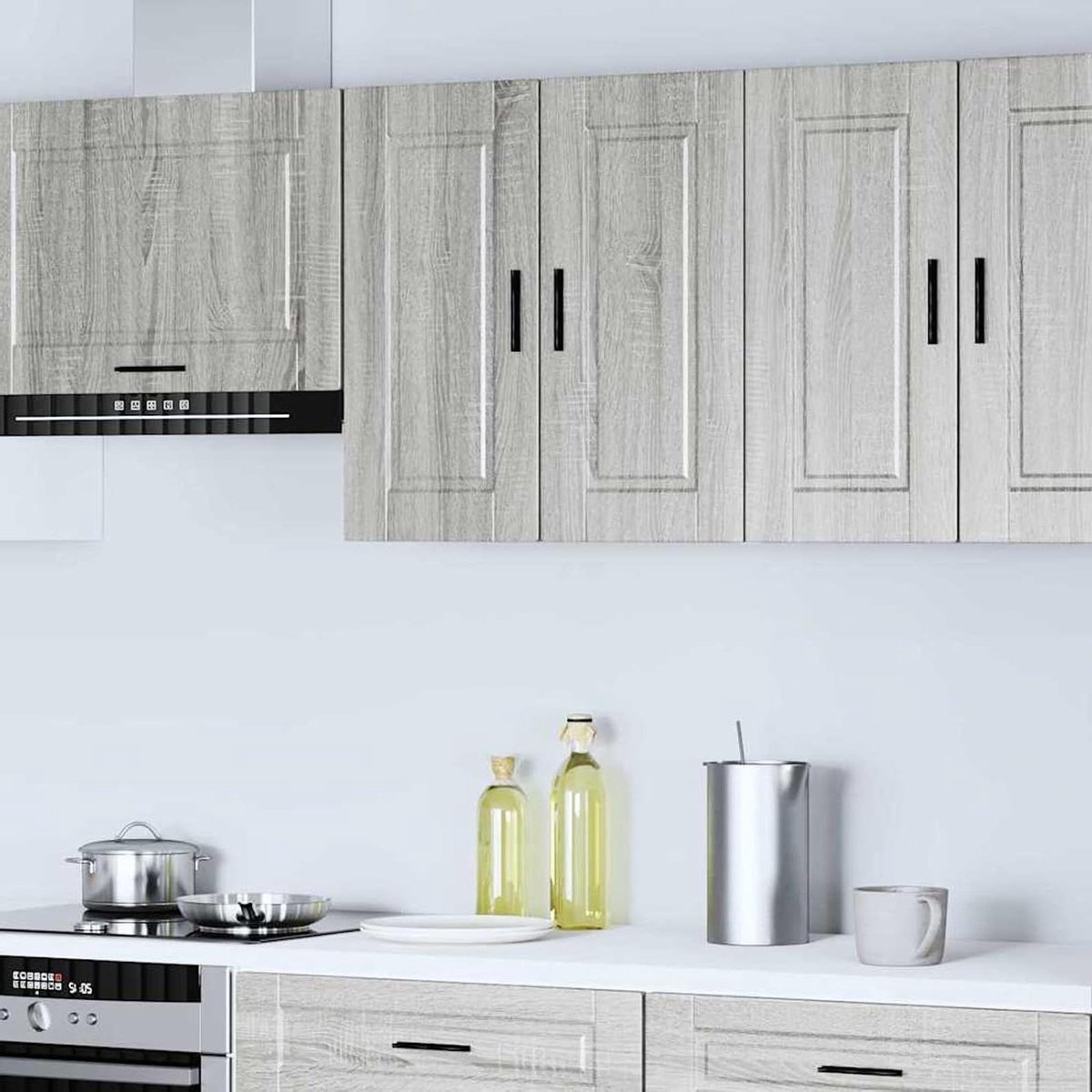 Keukenkast - Wandkast Bovenkast - Keuken Opbergen - Ruimtebesparend Ontwerp - 60 x 31 x 60 cm - Grijs Sonoma