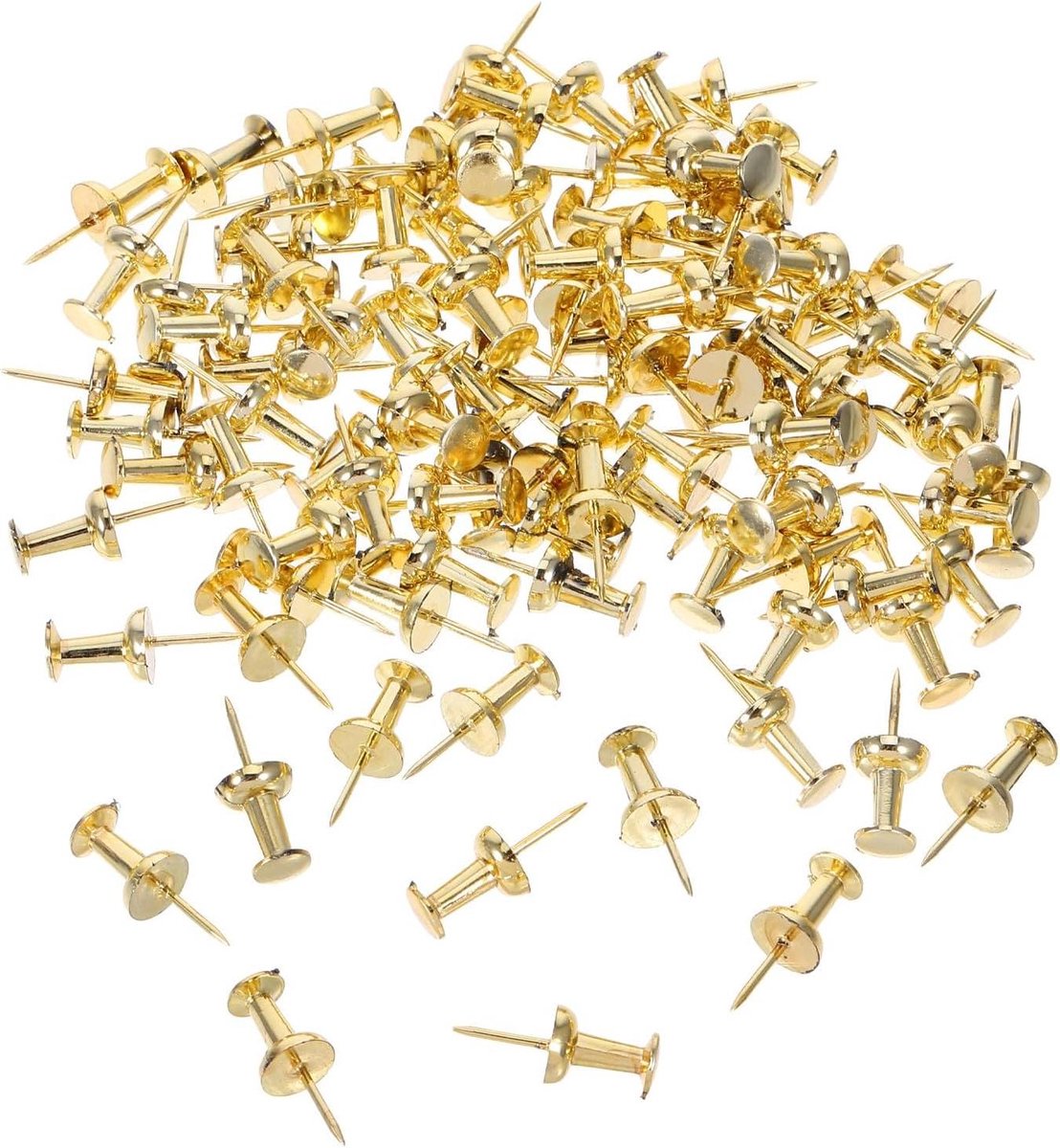 Gouden Punaises - Duimgespen Prikkers - Boodschappen Bevestigen - Gladde Plastic Kop - 100 Stuks - Goud