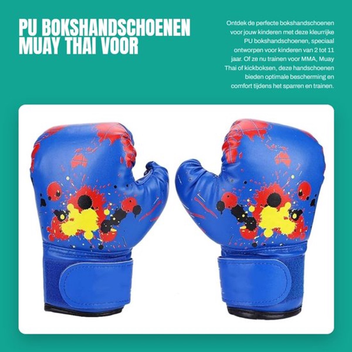 Bokshandschoenen Kinderen - Duurzaam - Klittenbandsluiting - MMA/Kickboksen - Sparring - Tevredenheidsgarantie - Vechtsporthandschoenen
