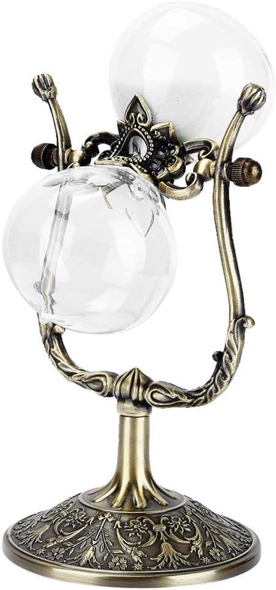 Zandloper Timer - Keukentimer Zandklok - Tijd Beheren - Duurzaam Metaal Glas - 22.5 cm Hoog - Zilver