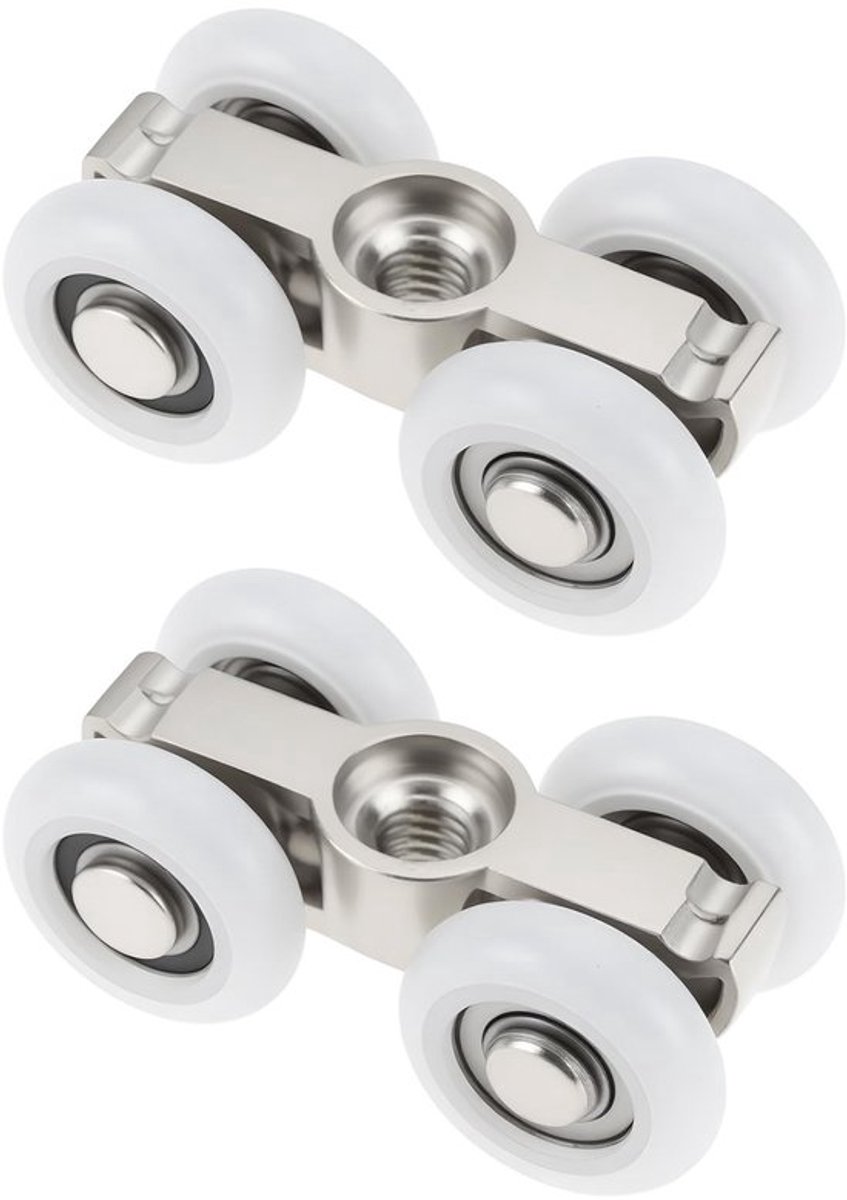 Schuifdeurwiel Zinklegering - 46mm x 21,5mm - Stil Design - Geschikt voor Glazen Douchedeur - Duurzaam - Hoogwaardige Kwaliteit - Katrol