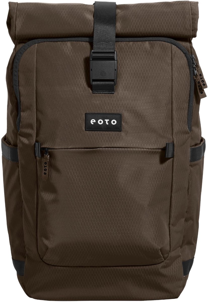 eoto laptop rugzak rugzak met laptopvak Tall41 Rolltop Backpack 41L Mocca Brown bruine