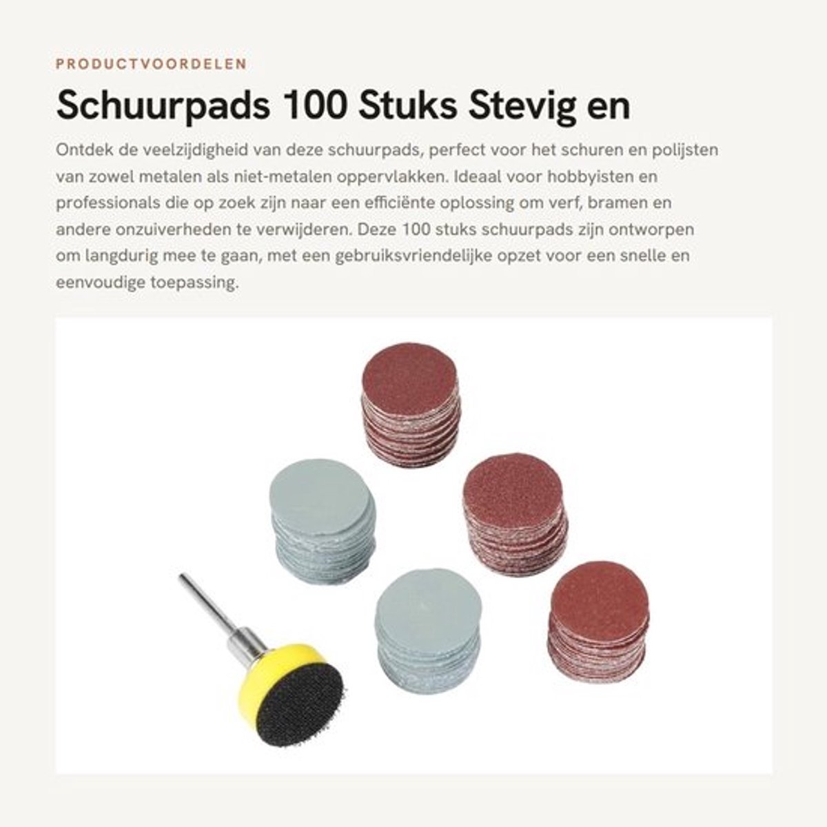 Schuurpads 100 Stuks - Schuurpapier Set - Schuurpapier 25mm - Schuurpapier Fijn - Schuurpapier Polijsten - Geschikt voor Metaal en Hout
