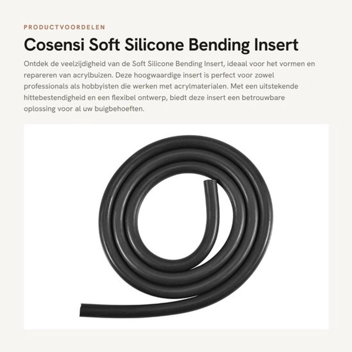 Silicone Insert - Zacht/Verstelbaar - 3 Maten - Duurzaam - Hittebestendig - Voor Acrylbuizen - Siliconen Buis