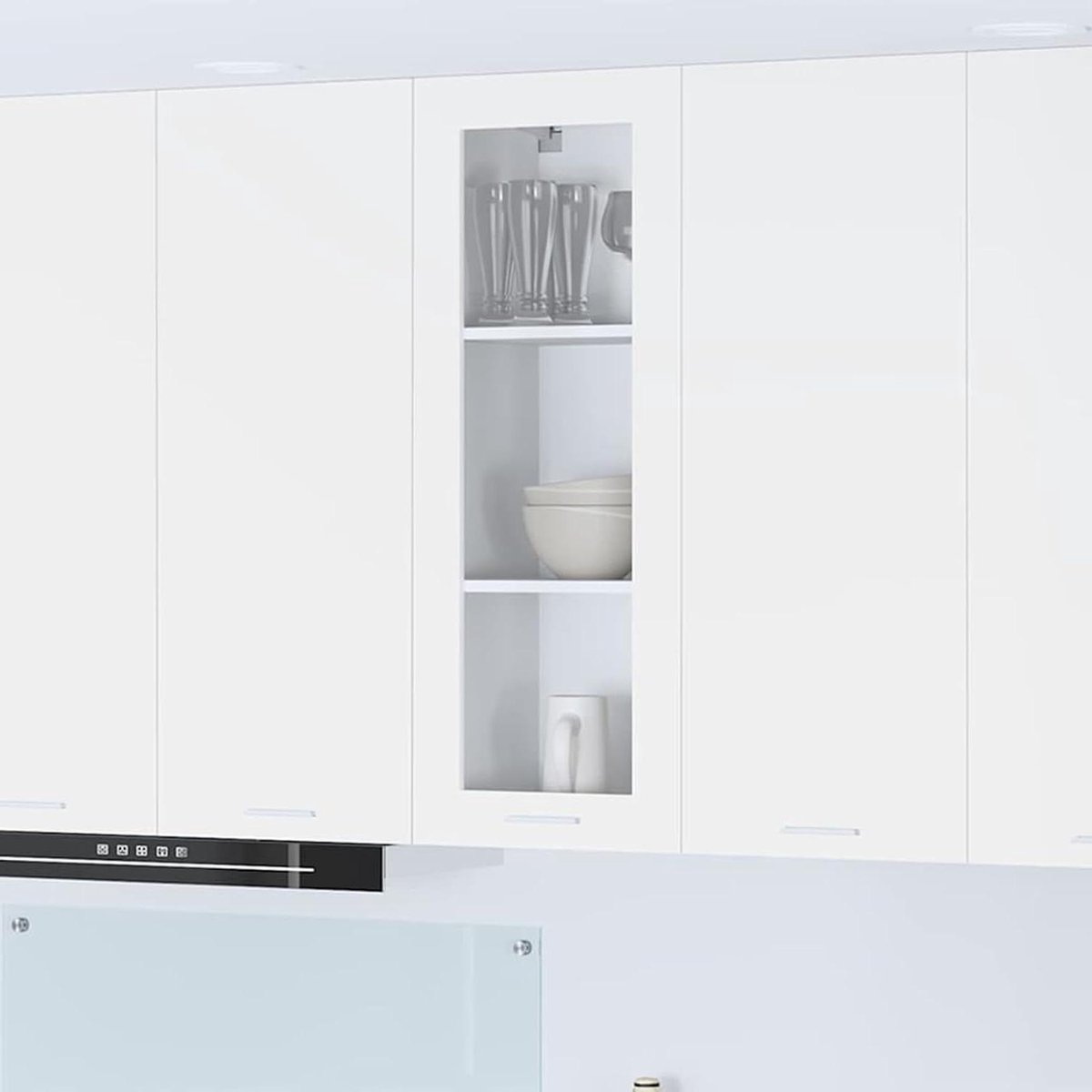 Hangkast Keuken - Opbergkast Wit - Keuken Organiseren - Houten Materiaal - 40 x 31 x 100 cm - Wit