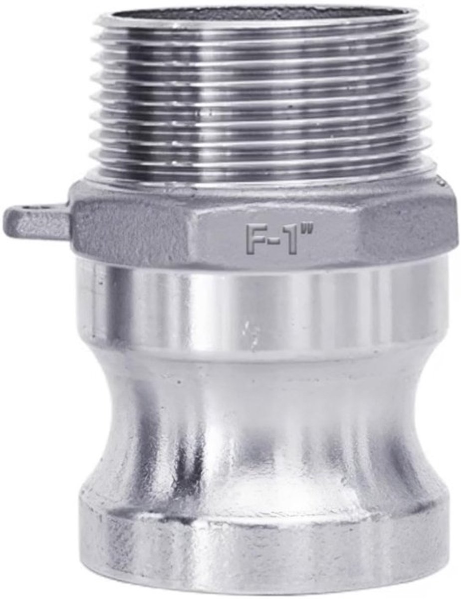 Slangkoppeling F-1 Inch - Roestvrij Staal - Krimpaansluiting - Hoge Druk - Temperatuurbereik - Corrosiebestendig - Slangverbinder