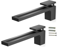Gedotec Planken Steunen - Glazen Plank Dragers - Planken Ophangen - Zware Belasting - 8-35 mm - Antraciet