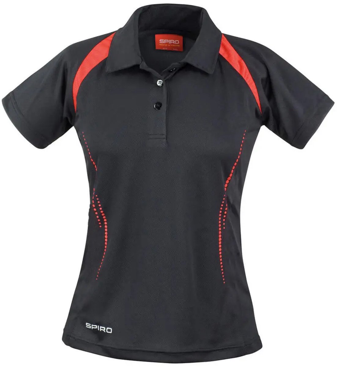 Ladies` Spiro Team Spirit Polo - Black/Red - M