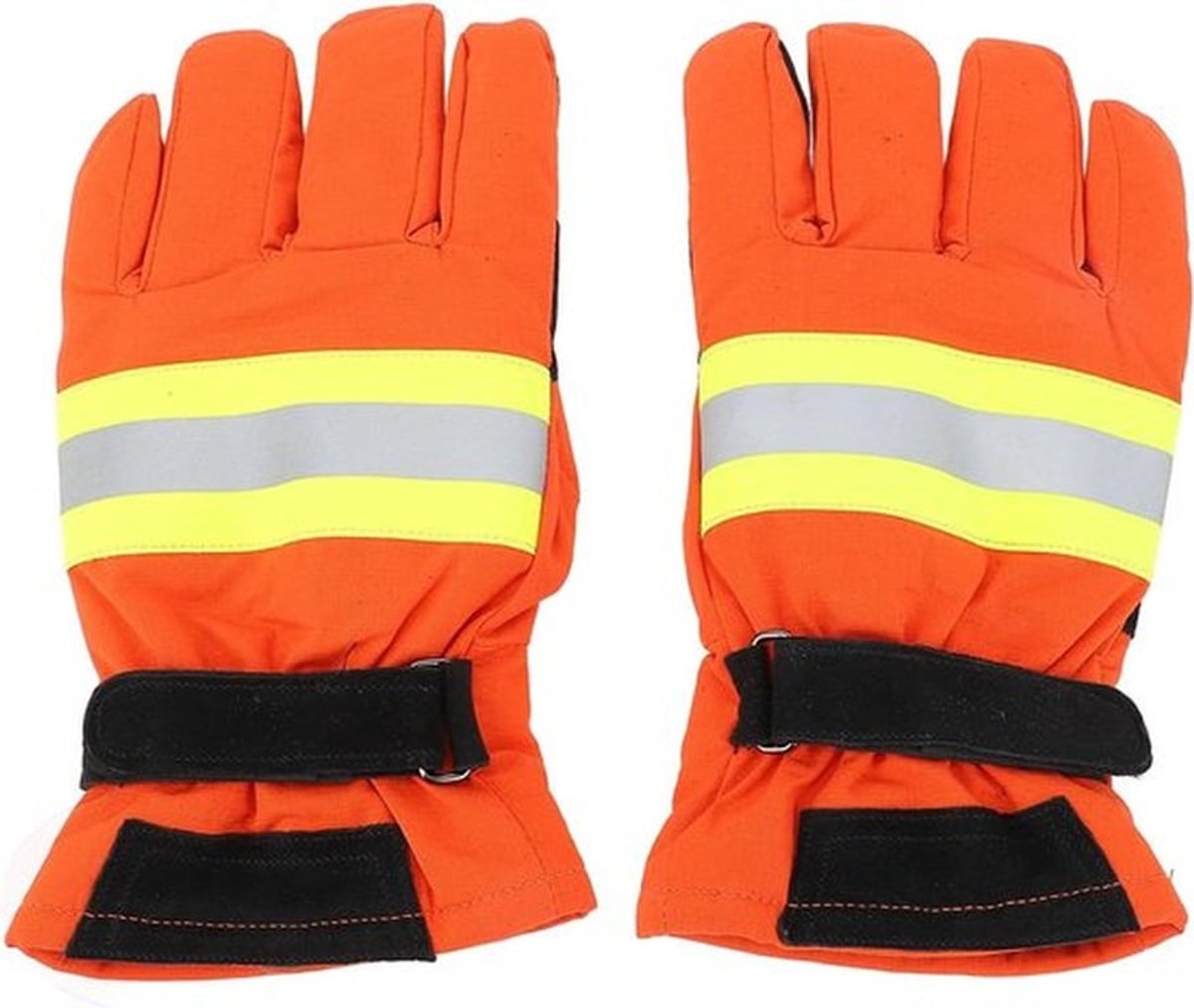 Hittebestendige en Vlamwerende Brandbestrijdingshandschoenen met Reflecterende Strips en Antislip, Waterdichte Bescherming voor Veiligheid
