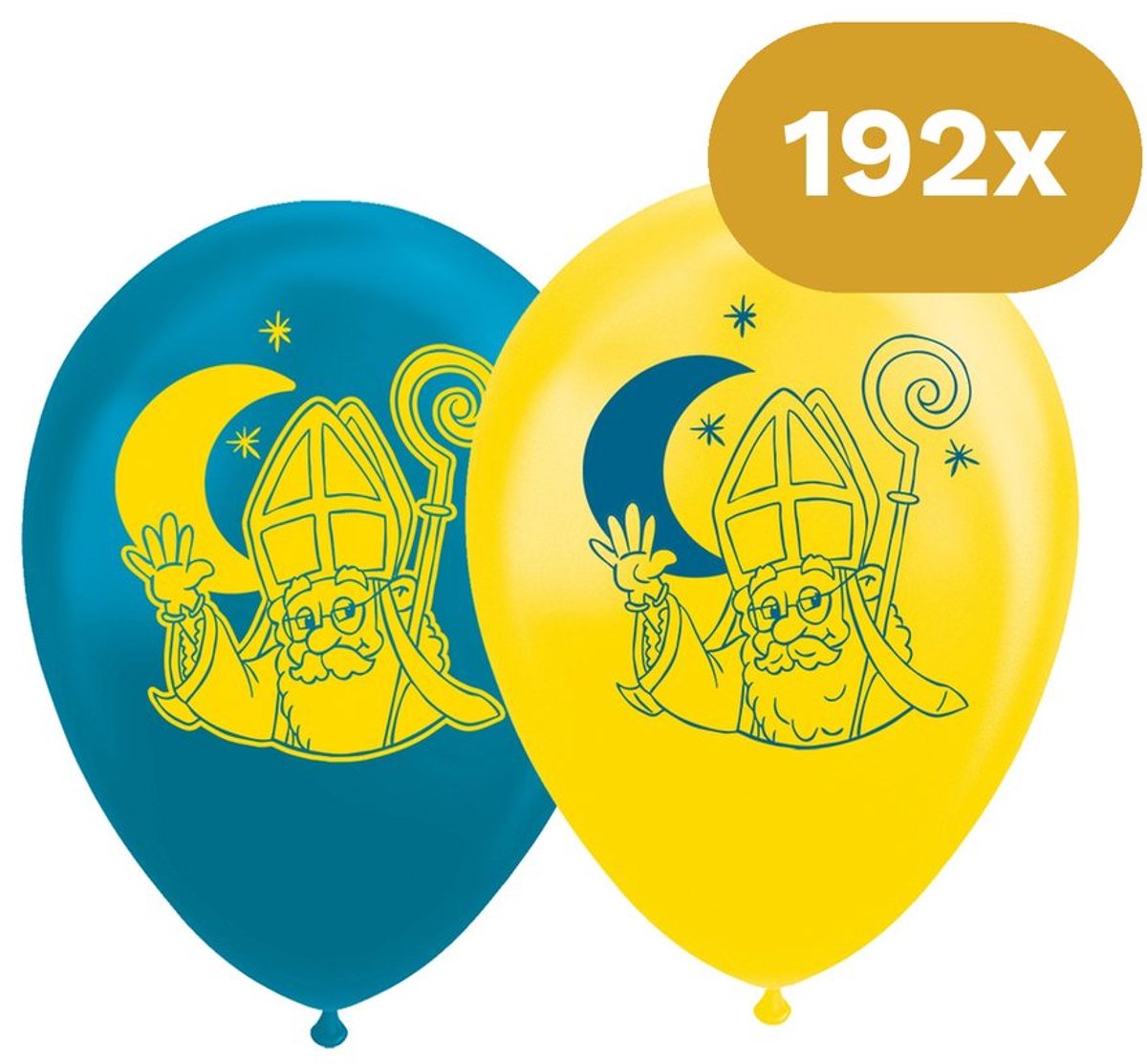 192x Sinterklaas Ballonnen 12 inch / 30cm - Latex Ballonnen Print Sint - Decoratie Versiering Pakjesavond