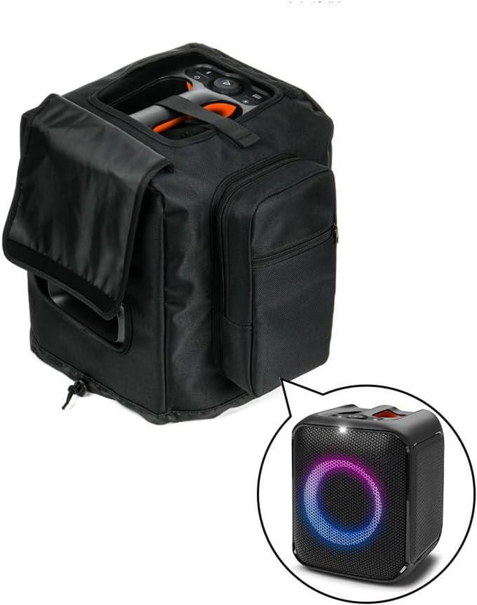 Draagbare Opbergtas - Reis Case Beschermhoes - Speaker Beschermen - Met Microfoon Vak - 25 x 25.5 x 32 cm