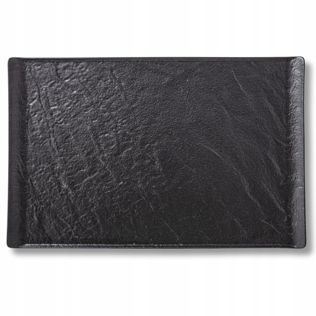 Wilmax Rechthoekige Porseleinen Borden Zwart 38x24,5 cm Steenlook