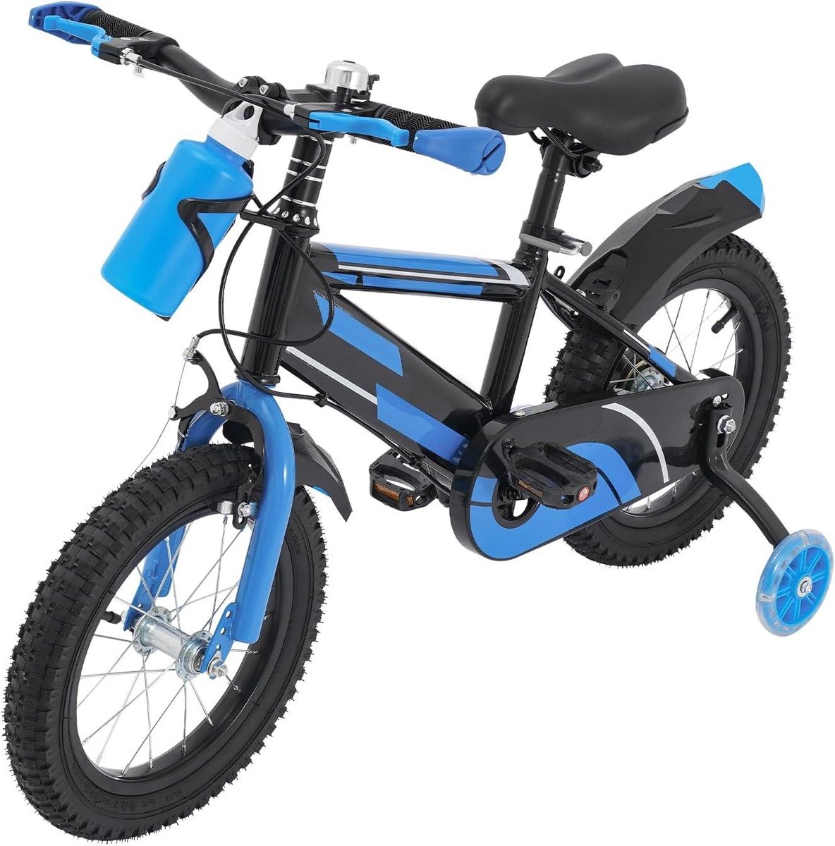 Kinderfiets - Jongensfiets Meisjesfiets - Leren Fietsen - Dubbel Remsysteem - 14 inch - Blauw Zwart
