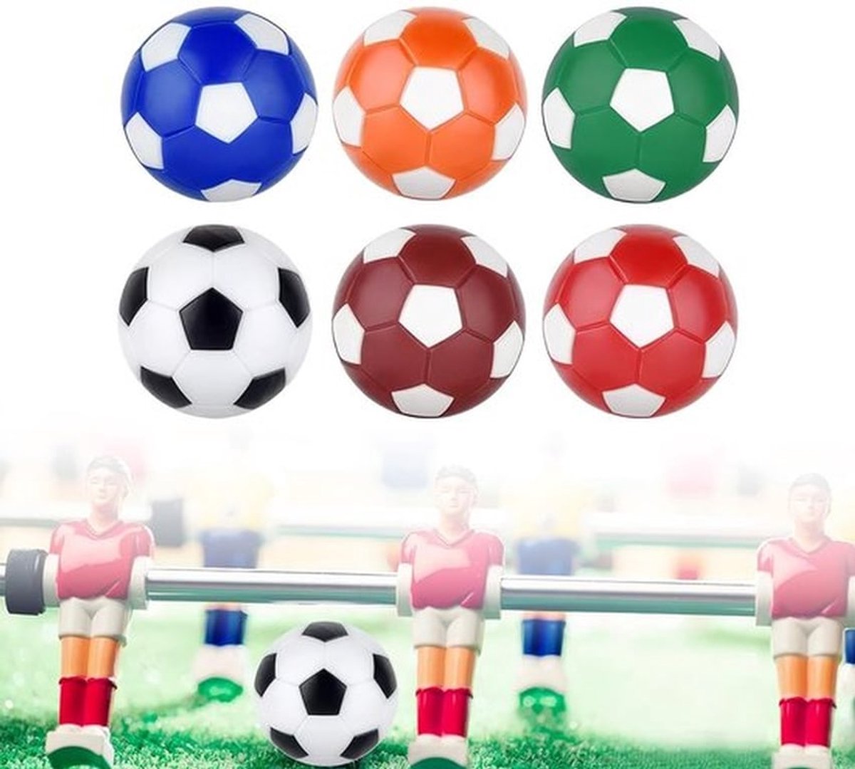 Tafelvoetbalballen 32 mm - 6 Kickerballen - Buitenspeelgoed - Duurzaam Materiaal - Veilig en Glad - Realistisch Speelgevoel