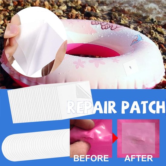 Zwembad Reparatie Patches - Zelfklevende Stickers - Lekkages Dichten - Hoge Spanning TPU - 30 stuks - Transparant — afbeelding 4