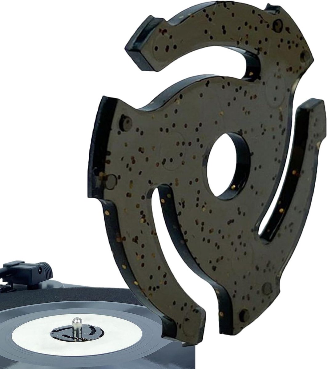 Platenspeler Adapter - 45 RPM Adapter - Platen Wisselen - Precisie Gevormd - 3.87x0.25 cm - Zwart