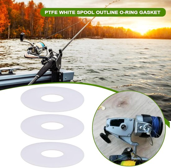50 Stuks PTFE Witte O-Ringen voor 6mm Spoolas voor Voorste Slip Reel, Geschikt voor Hengelsport en Vissen Accessoires — afbeelding 5