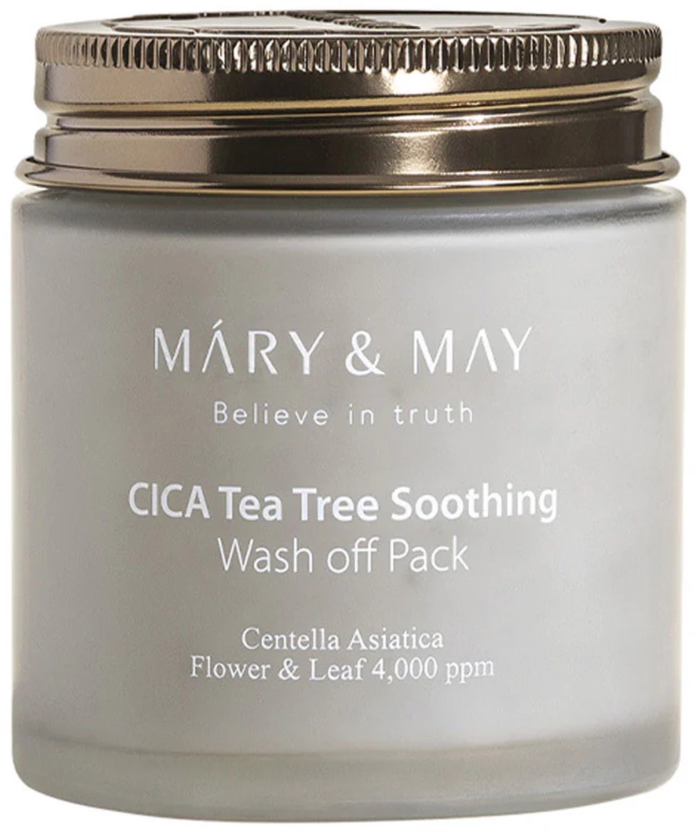 Mary & May- CICA Tea Tree Soothing Wash‑Off Pack + Gratis Farm Stay Snail Sheet Mask-bundel