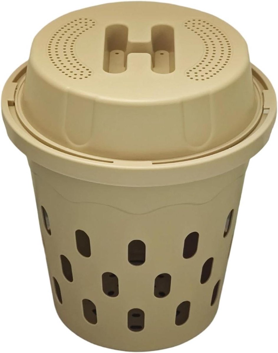 Wormencomposter Ondergronds - Vermicomposter Bak - Afval Verwerken - Verbeterde Luchtcirculatie - 25.9 x 25.5 x 26.4 cm - Beige